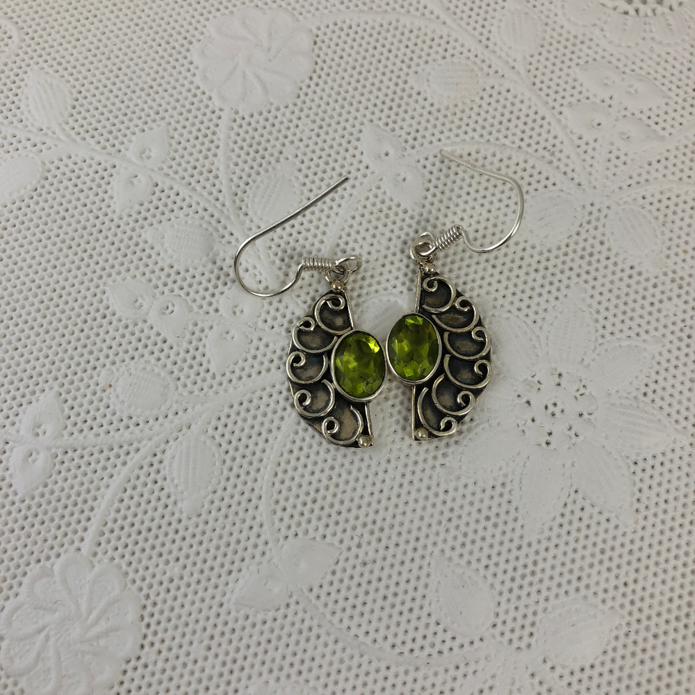 3CT Peridot 925 Sterling Silver Earrings